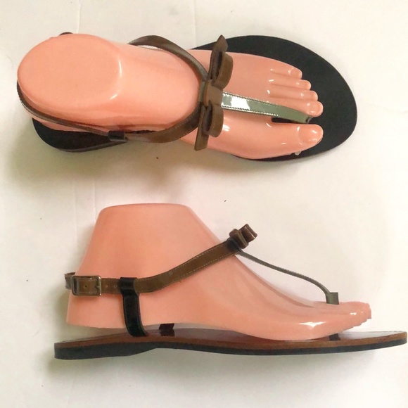 Salvatore Ferragamo Women's Green And Brown Sandals Size 8M